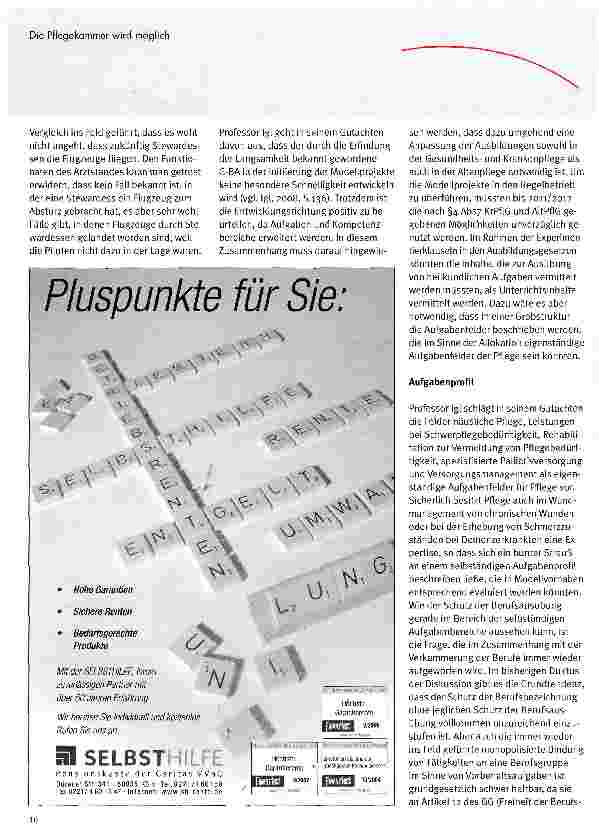 Vorschauseite 3: Die Pflegekammer wird möglich