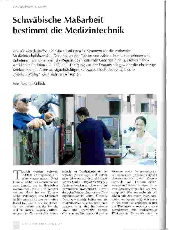 Vorschauseite 1: Schwäbische Maßarbeit bestimmt die Medizintechnik