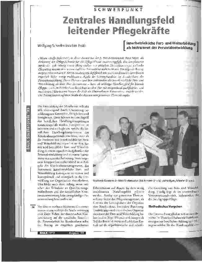 Vorschauseite 1: Zentrales Handlungsfeld leitender Pflegekräfte