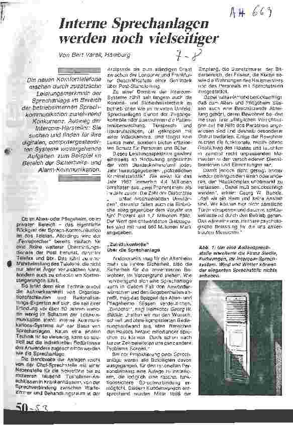 Vorschauseite 1: Interne Sprechanlagen werden noch vielseitiger