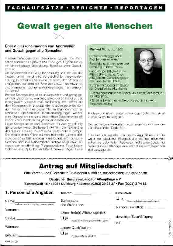 Vorschauseite 1: Gewalt gegen alte Menschen