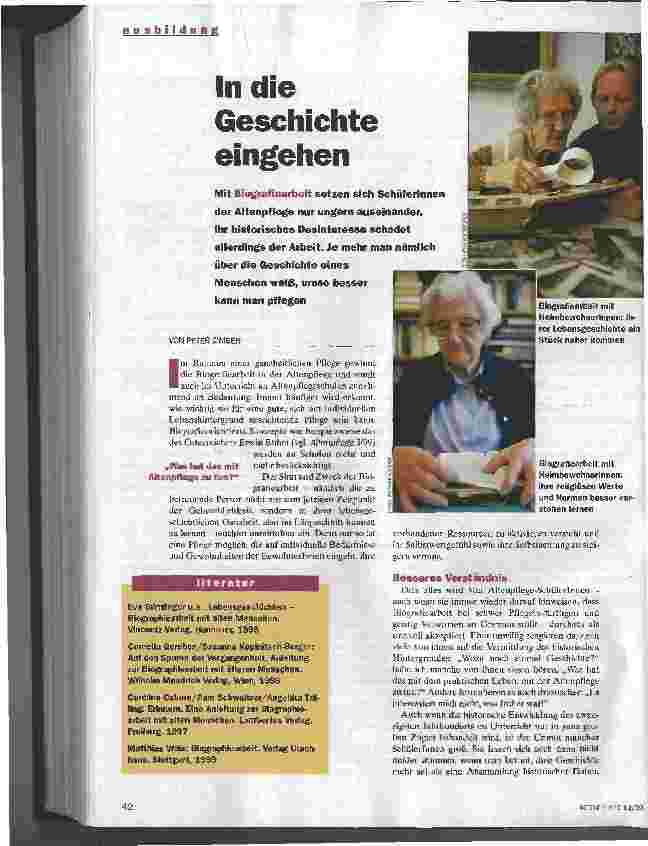 Vorschauseite 1: In die Geschichte eingehen