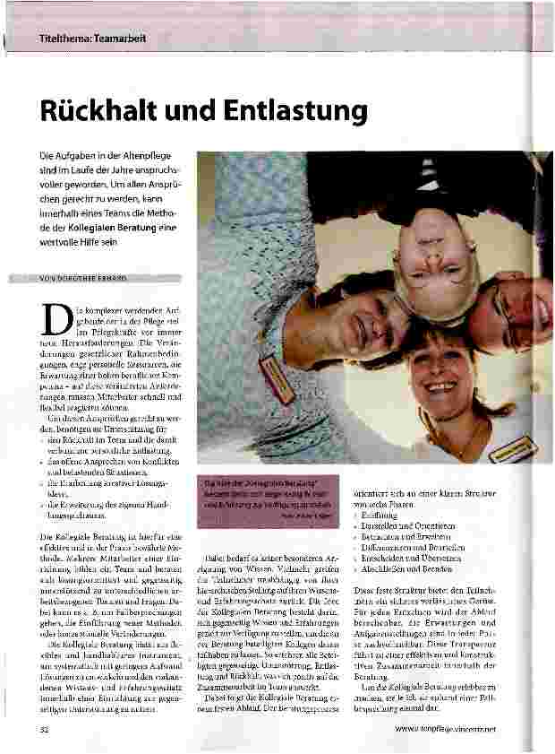 Vorschauseite 1: Rückhalt und Entlastung