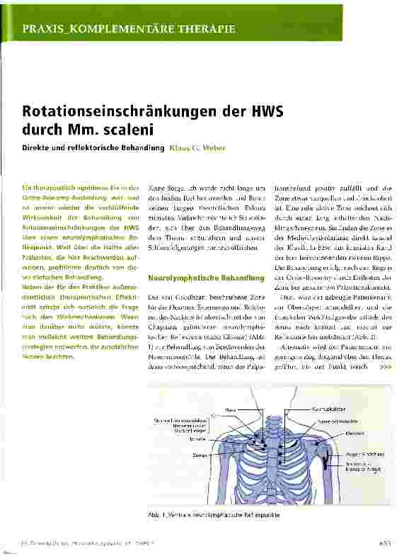 Vorschauseite 1: Rotationseinschränkungen der HWS durch Mm. scaleni