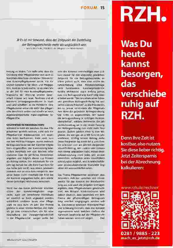 Vorschauseite 2: Pflegekammern zwischen Hoffnung und Frust