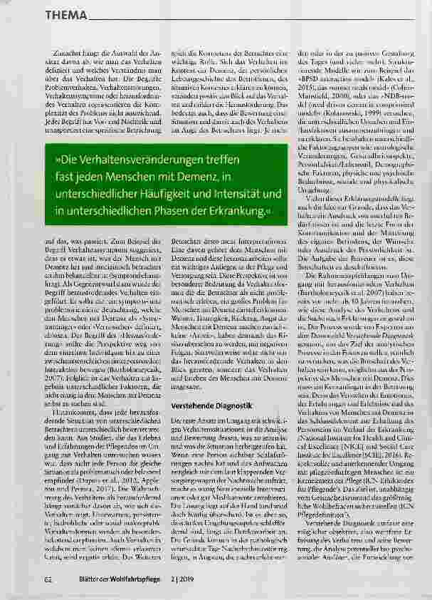 Vorschauseite 2: Verstehende Diagnostik als Hilfe im Umgang mit Verhaltensveränderungen von Menschen mit Demenz