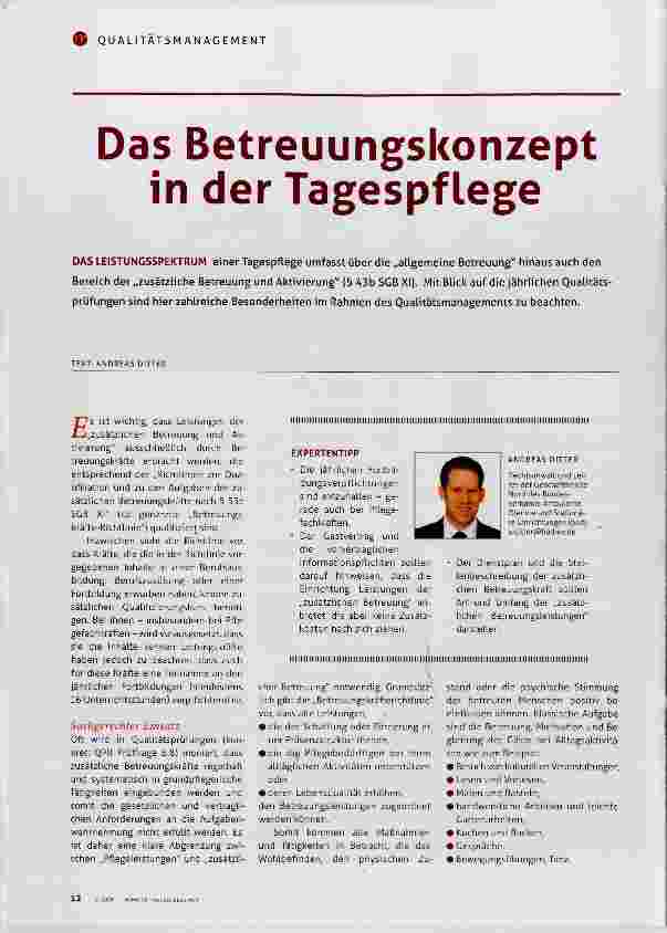 Vorschauseite 1: Das Betreuungskonzept in der Tagespflege