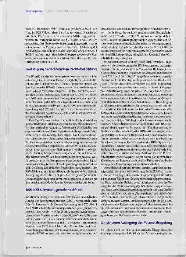 Vorschauseite 2: Das Verfassungsgericht und die Krankenhäuser