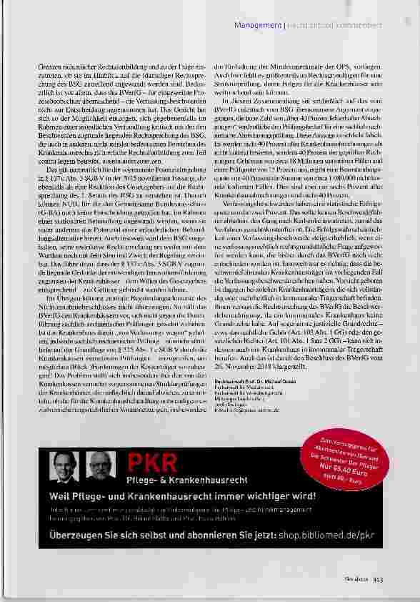 Vorschauseite 3: Das Verfassungsgericht und die Krankenhäuser