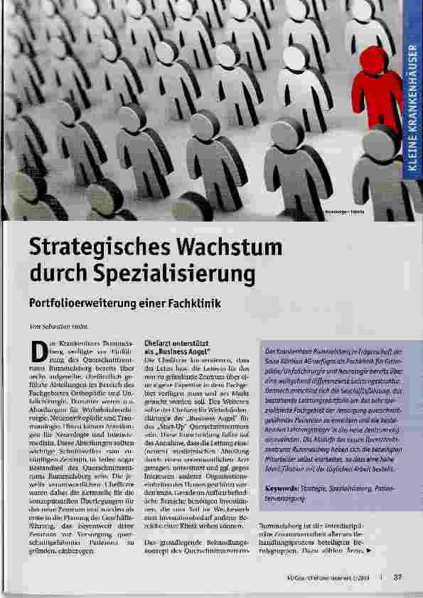 Vorschauseite 1: Strategisches Wachstum durch Spezialisierung