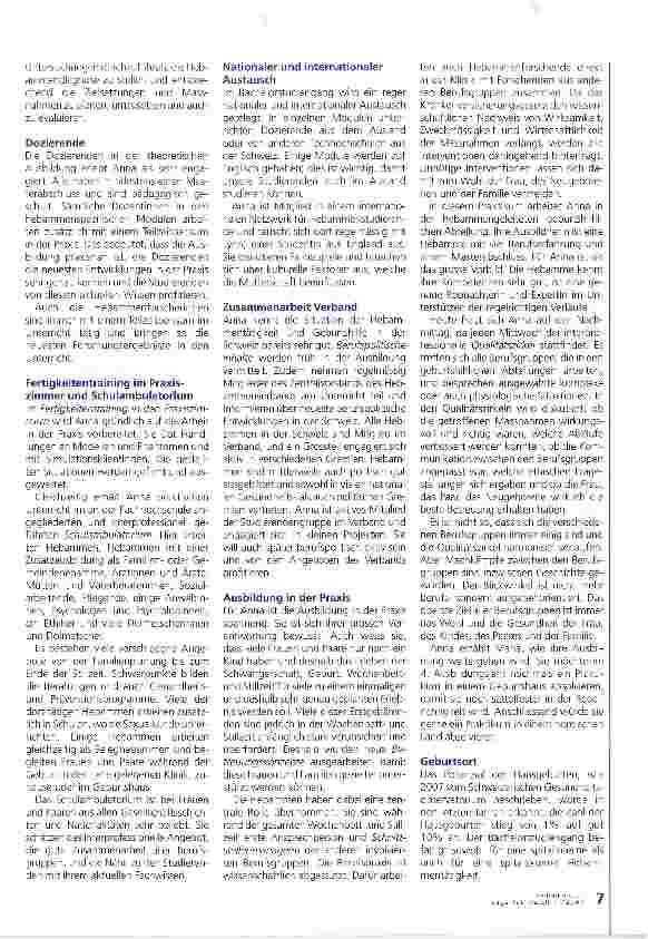 Vorschauseite 4: Die Hebammenausbildung im Jahr 2020