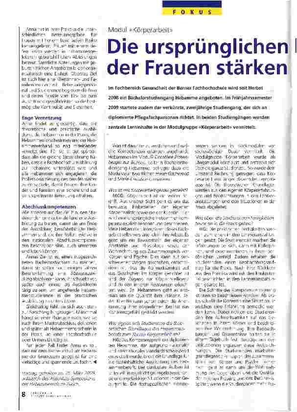 Vorschauseite 5: Die Hebammenausbildung im Jahr 2020