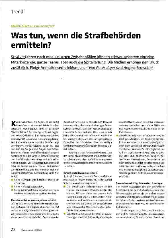 Vorschauseite 1: Was tun, wenn die Straf behörden ermitteln?