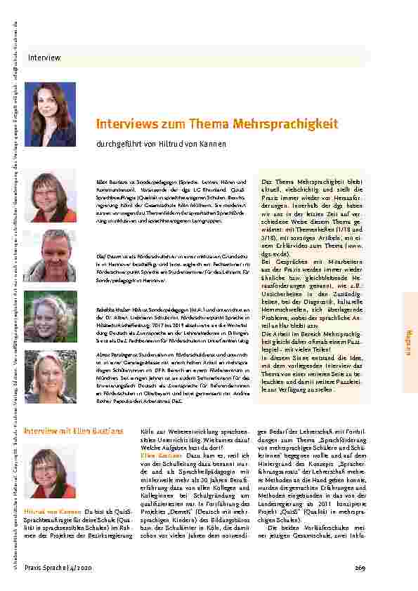 Vorschauseite 1: Interviews zum Thema Mehrsprachigkeit