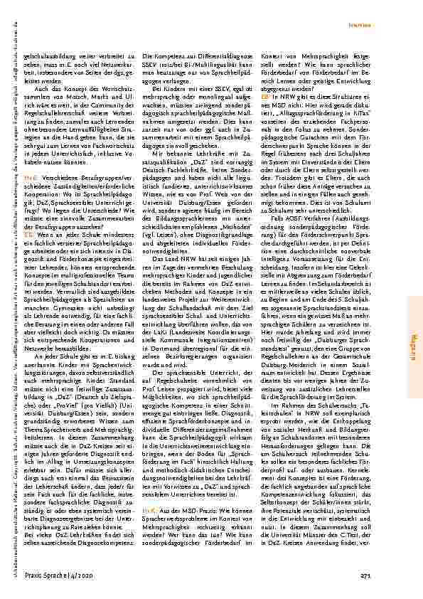 Vorschauseite 3: Interviews zum Thema Mehrsprachigkeit