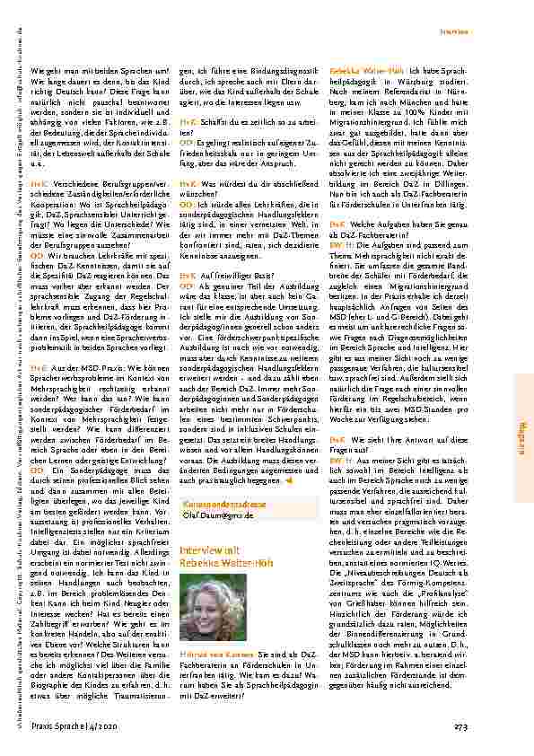 Vorschauseite 5: Interviews zum Thema Mehrsprachigkeit
