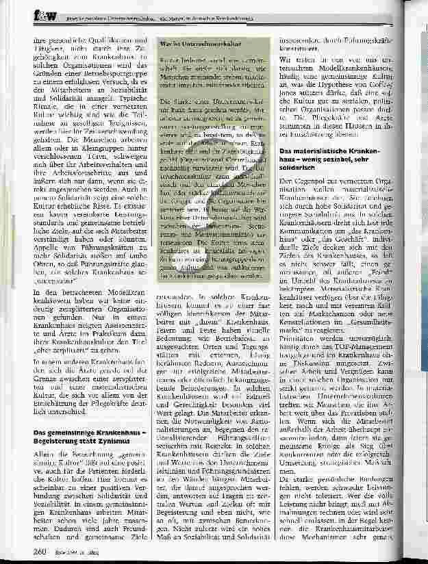 Vorschauseite 3: Bewußt gestaltete Unternehmenskultur - ein Mangel in deutschen Krankenhäusern Die fehlende Führungsqualität der Manager gefährdet die Zukunftsfähigkeit der Krankenhäuser