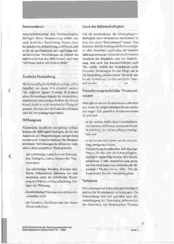 Vorschauseite 2: Leistungen zur Vertretungspflege