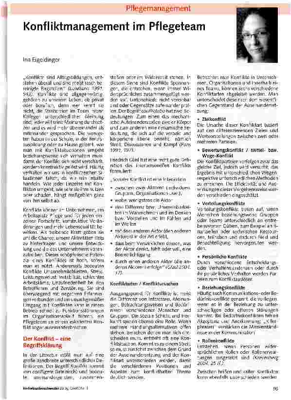 Vorschauseite 1: Konfliktmanagement im Pflegeteam