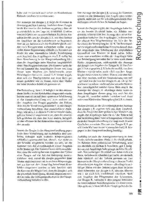 Vorschauseite 5: Das Eincremen von 9 bzw. 10-jährigen Mädchen an der Scheide mit medizinischer Salbe stellt einen sexuellen Missbrauch von Kindern dar