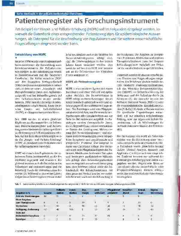 Vorschauseite 1: Patientenregister als Forschungsinstrument