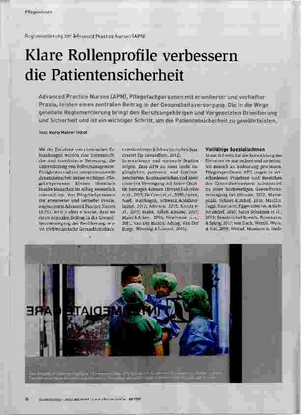 Vorschauseite 1: Klare Rollenprofile verbessern die Patientensicherheit