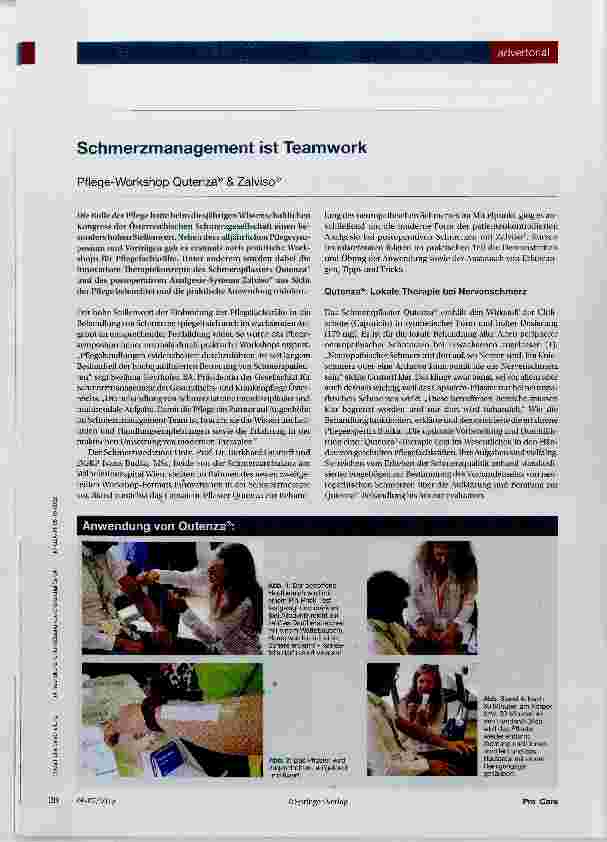 Vorschauseite 1: Schmerzmanagement ist Teamwork