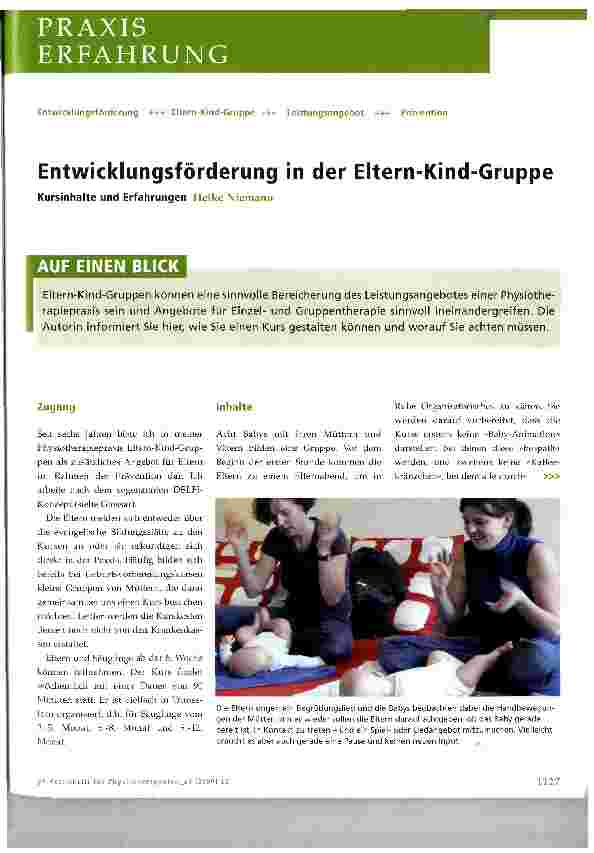 Vorschauseite 1: Entwicklungsförderung in der Eltern-Kind-Gruppe