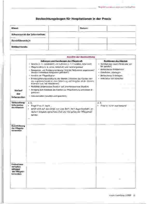 Vorschauseite 3: Pflegeinterventionen organisiert beobachten