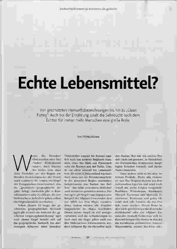 Vorschauseite 1: Echte Lebensmittel?