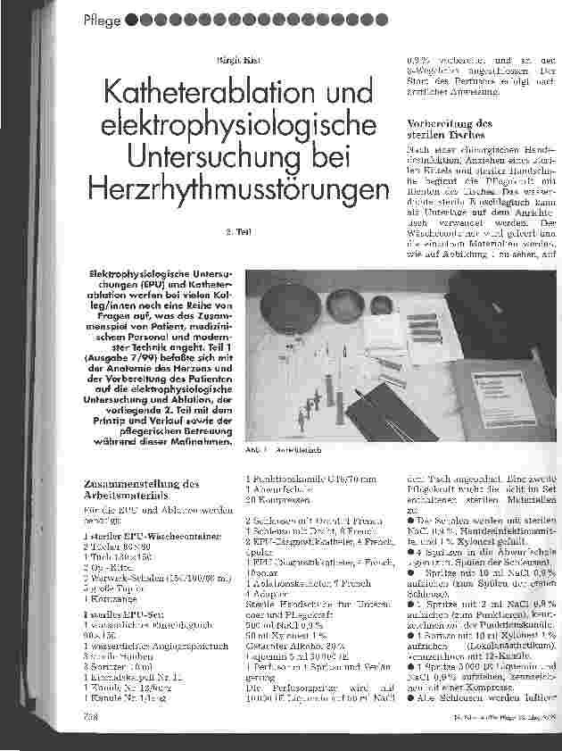 Vorschauseite 1: Katheterablation und elektrophysiologische Untersuchung bei Herzrhythmusstörungen