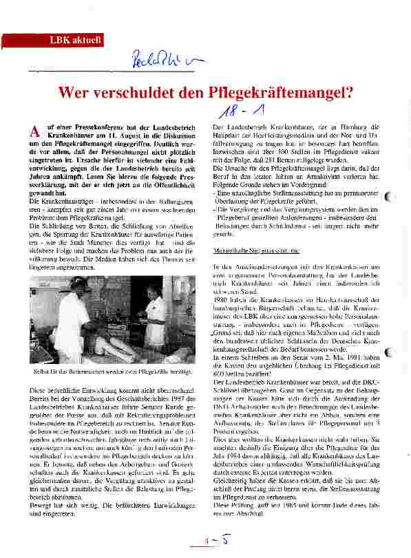 Vorschauseite 1: Wer verschuldet den Pflegekräftemangel?