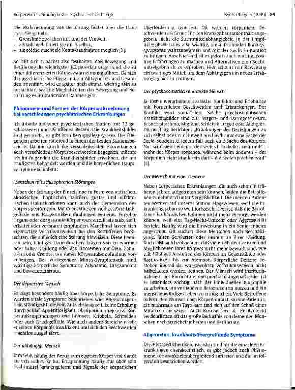 Vorschauseite 3: Körperwahrnehmung in der psychatrischen Pflege