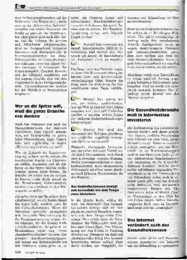 Vorschauseite 2: Wer die Zukunft für sich gewinnen will, muß alle Regeln hinterfragen