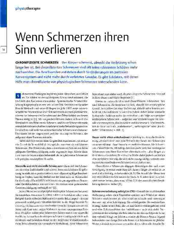 Vorschauseite 1: Wenn Schmerzen ihren Sinn verlieren