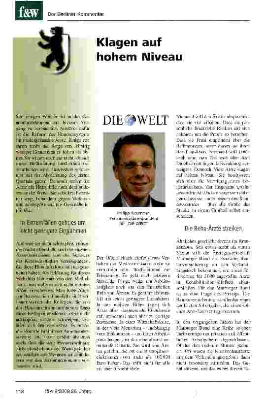Vorschauseite 1: Klagen auf hohem Niveau