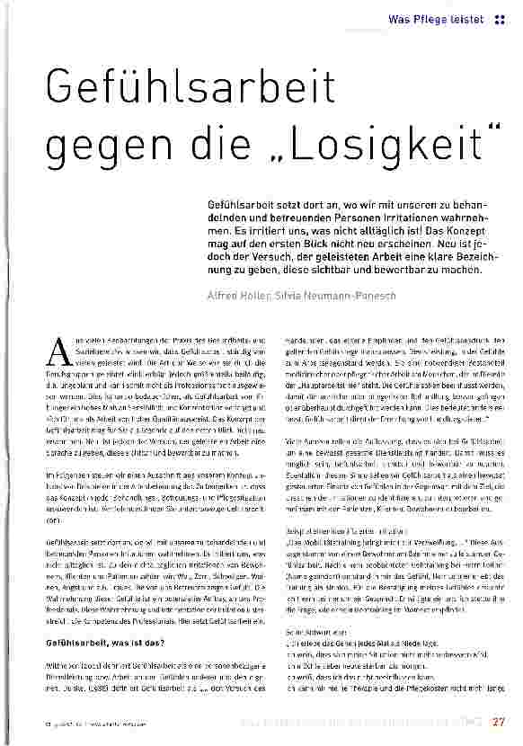 Vorschauseite 1: Gefühlsarbeit gegen die „Losigkeit