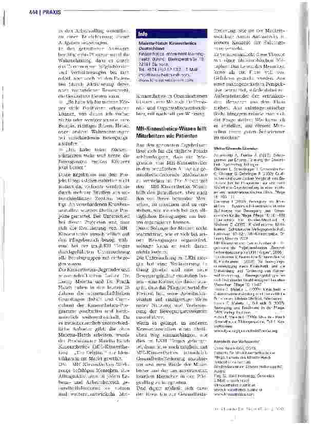 Vorschauseite 5: StudieMH-Kinaesthetics fördert Gesundheit der Mitarbeiter