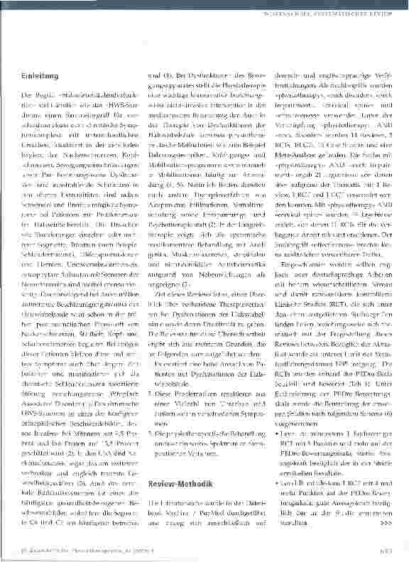 Vorschauseite 2: Wirksamkeit der Physiotherapie bei Dysfunktionen der Halswirbelsäule