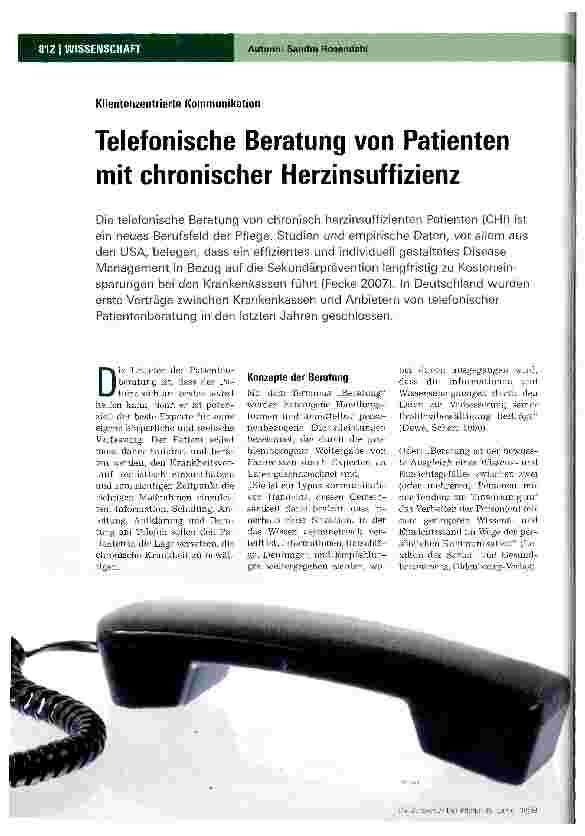 Vorschauseite 1: Telefonische Beratung von Patienten mit chronischer Herzinsuffizienz