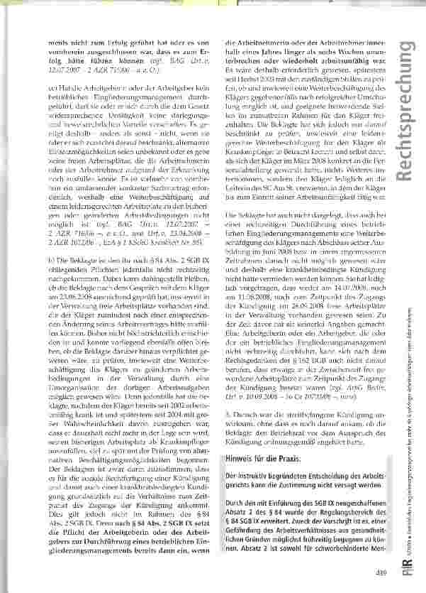 Vorschauseite 5: Betriebliches Eingliederungsmanagement bei mehr als 6-wöchiger Arbeitsunfähigkeit eines Arbeitnehmers