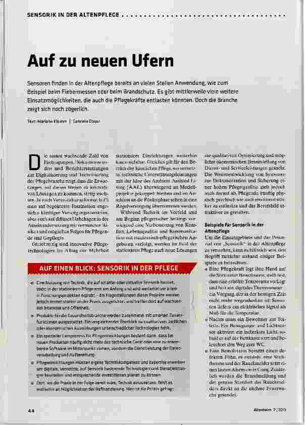 Vorschauseite 1: Auf zu neuen Ufern