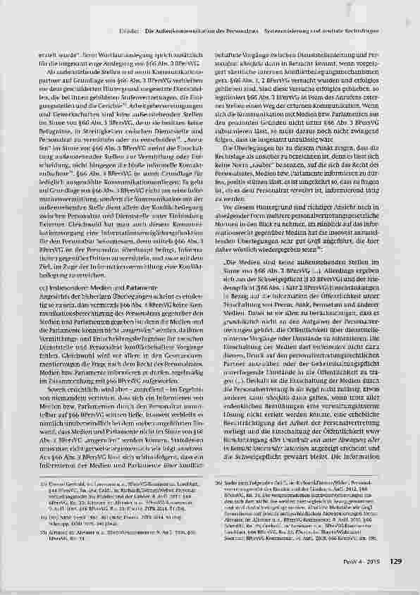 Vorschauseite 6: Die Außenkommunikation des Personalrats Systematisierung und zentrale Rechtsfragen