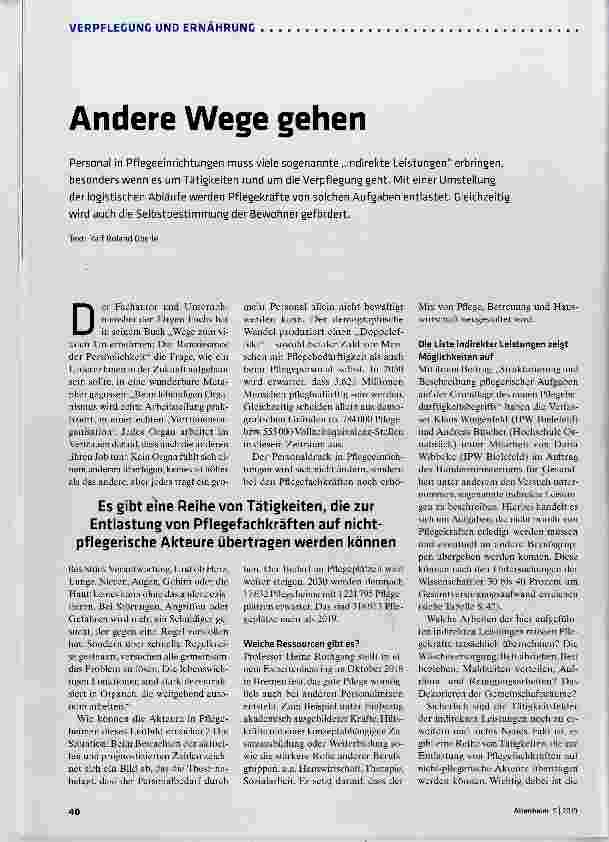 Vorschauseite 1: Andere Wege gehen