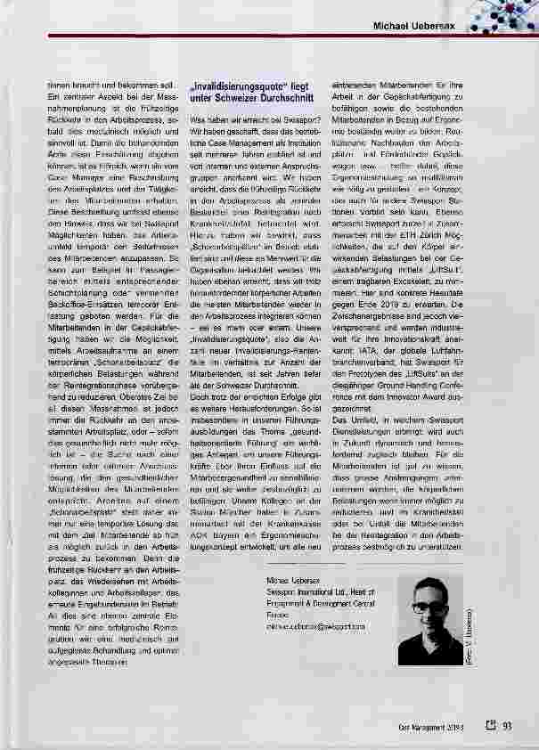 Vorschauseite 3: Case Management am Flughafen - ein Blick in die Praxis bei Swissport