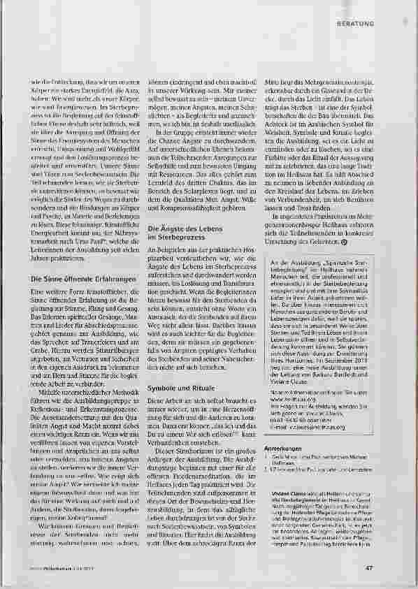 Vorschauseite 2: Spirituelle sorgende Sterbebegleitung