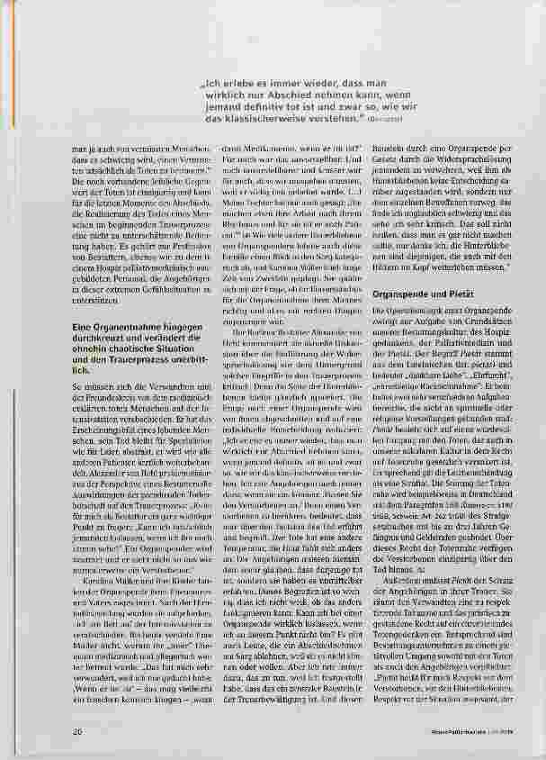 Vorschauseite 3: Organ-„Spende“ der Verzicht auf palliative Sorge und einen pietätvollen Umgang