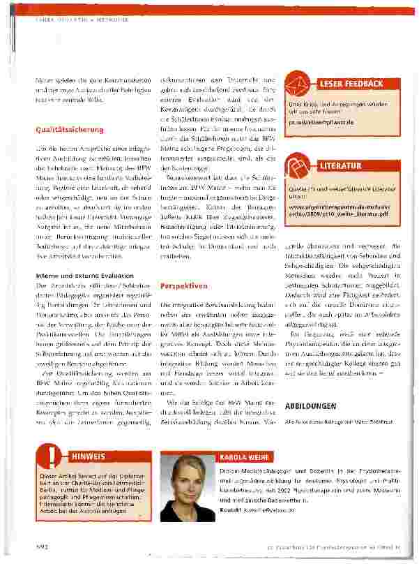 Vorschauseite 5: Integrative Bildung in der Physiotherapie