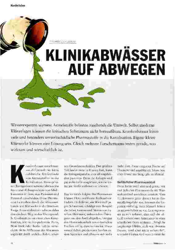 Vorschauseite 1: KLINIKABWASSER AUF ABWEGEN