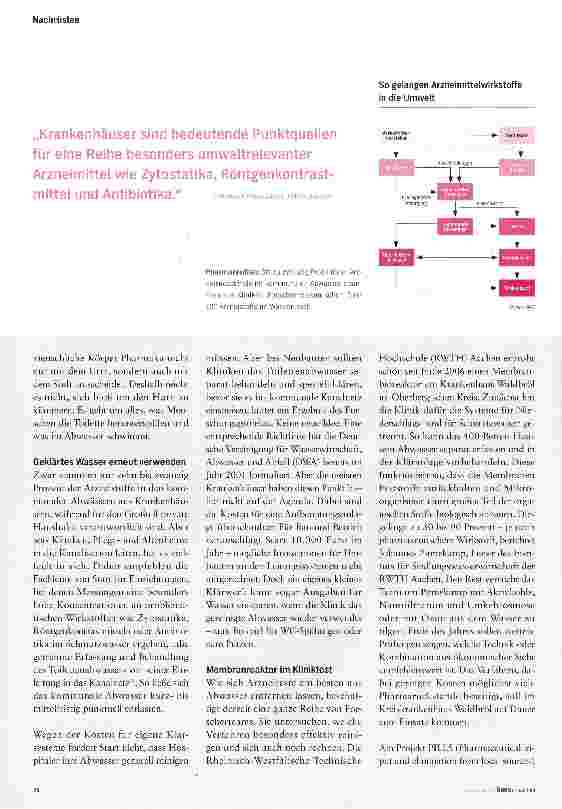 Vorschauseite 3: KLINIKABWASSER AUF ABWEGEN